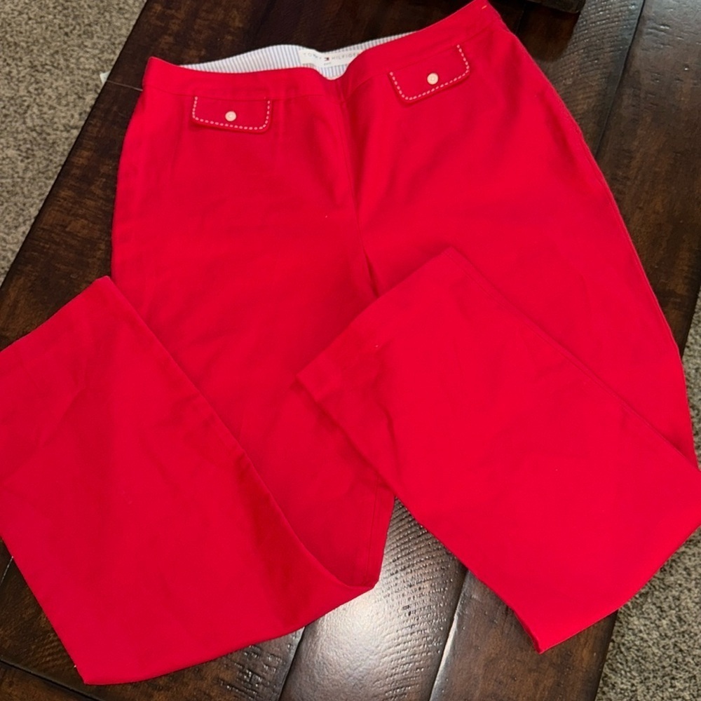 Tommy Hilfiger Red Straight Leg Pants